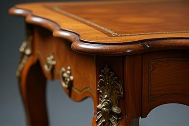 Restored antique wooden table showcasing rejuvenated finish.